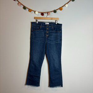 Loft button fly Flare Crop jeans